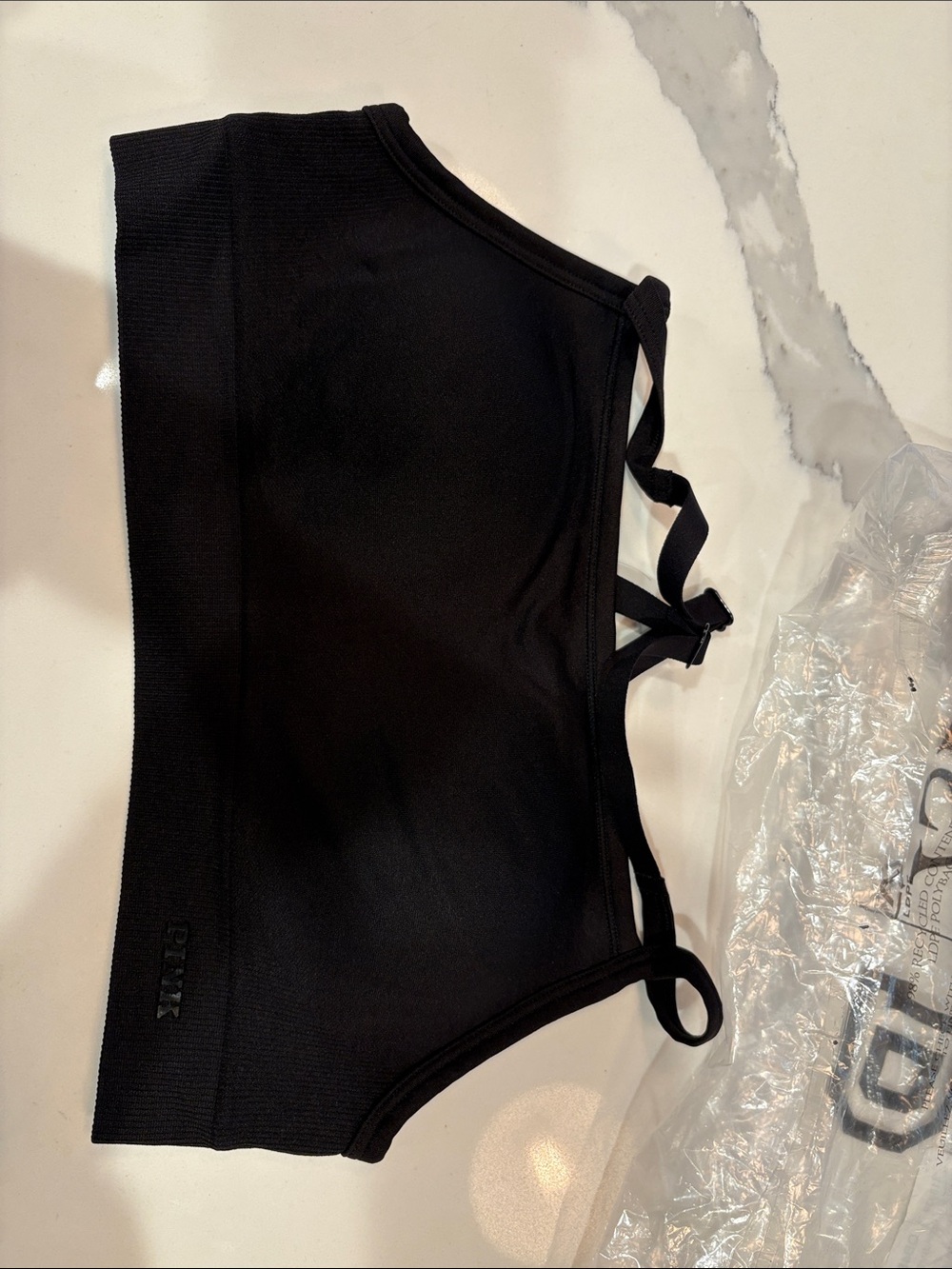 PINK Victoria's Secret Black Crop Sports Bra